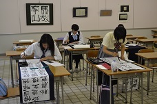 書道　授業風景