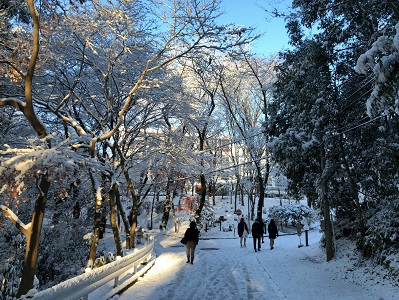 新年の登校風景