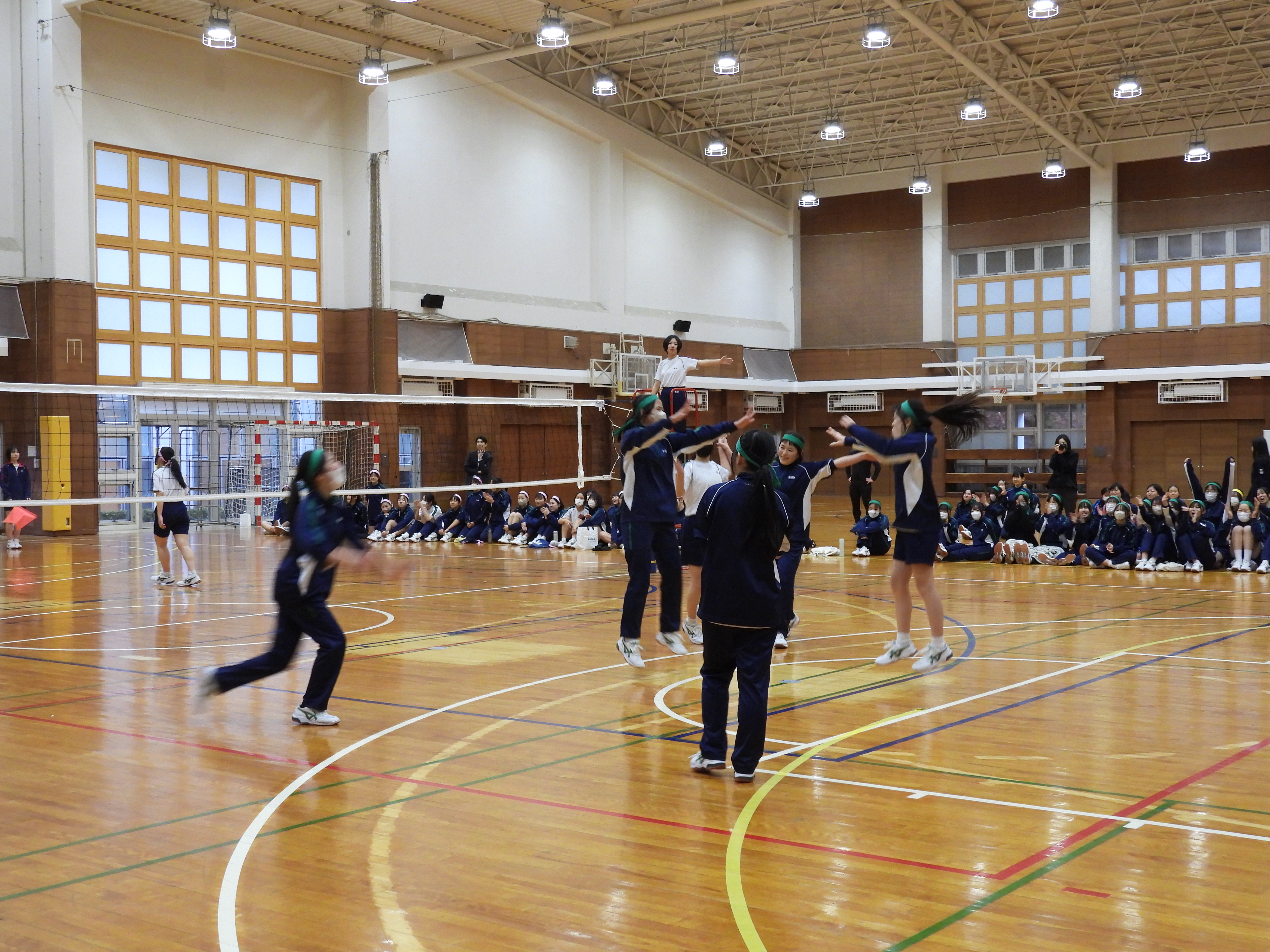 三年生の優勝チーム。喜びを分かち合います！