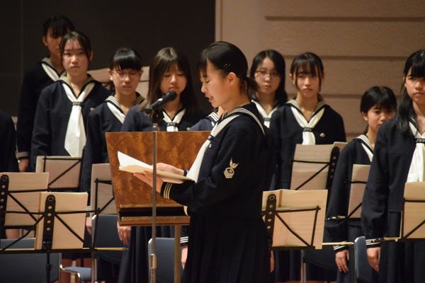 在校生代表による送別の言葉