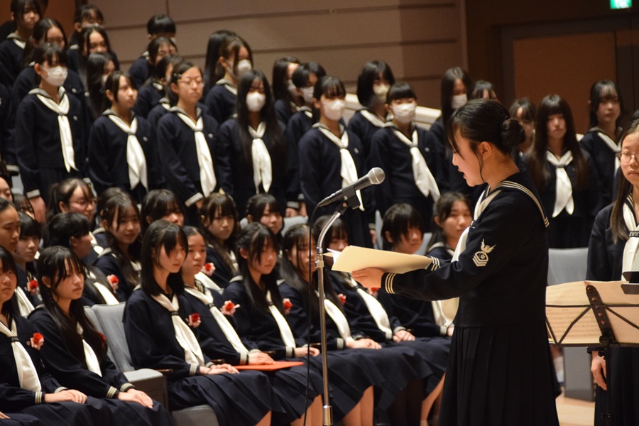 在校生代表による送別の言葉