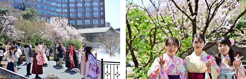 (写真)ホテル椿山荘東京の日本庭園にて