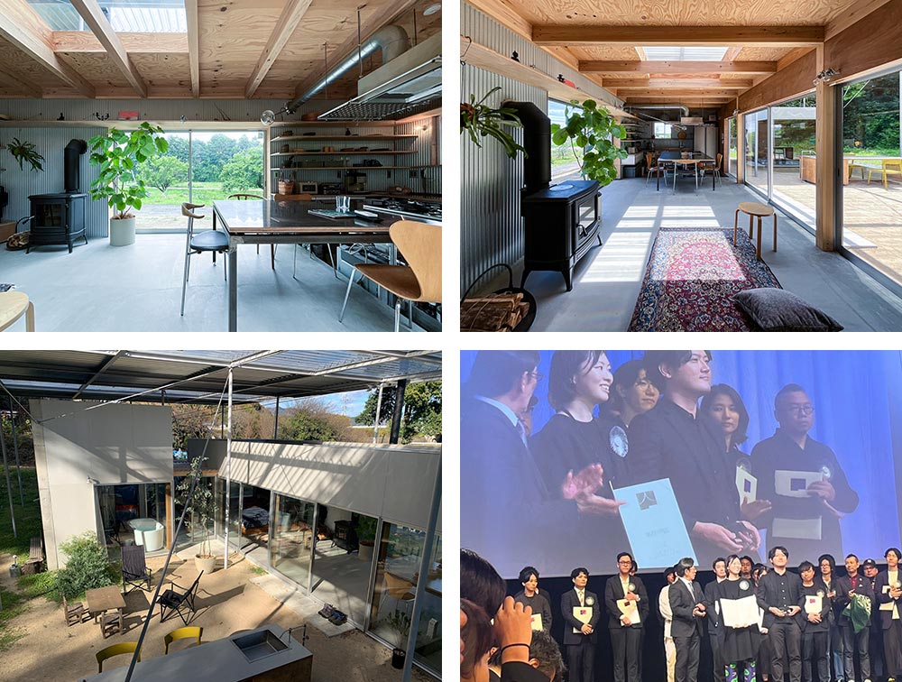 SDレビュー2021で受賞した「ROOF HOUSE」と授賞式の様子