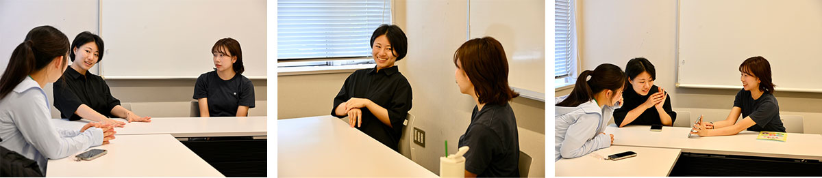 「Language Exchange」の様子。留学生と韓国語と日本語で会話を楽しむ学生