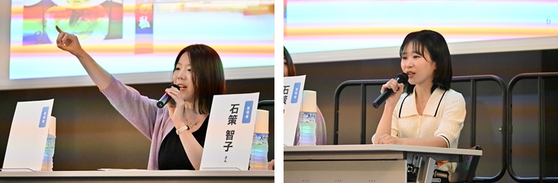 （左）地方公務員として働くR.Hさん　（右）建設業界ではたらく石策さん
