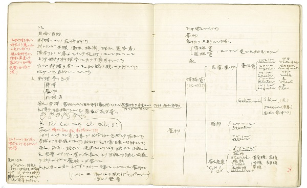 西洋料理ノート　1905（明治38）年 卒業生寄贈